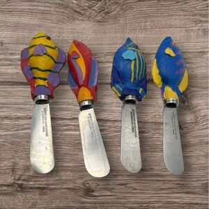 Boston Warehouse Tropical Fish Cheese Spreaders Stainless Steel Charcuterie